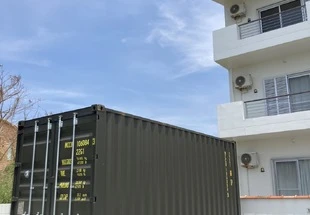 読谷村納品完了です！20F新品コンテナ（アーミーグリーン）