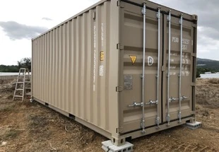 20Fコンテナ　新品（ダークベージュ色）今帰仁村納品