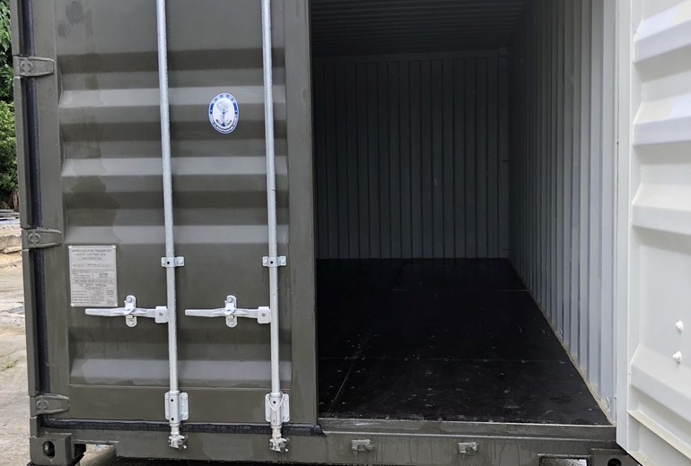 20F新品コンテナ　浦添市　アーミーグリーン色 4